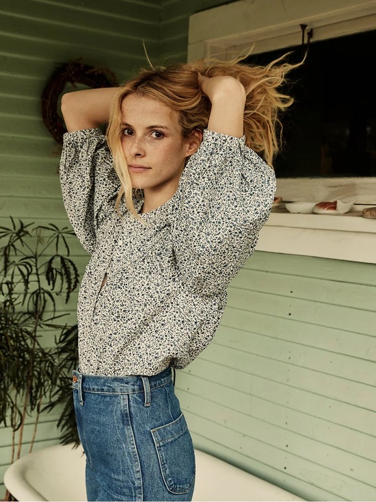Doen Tops - Doen Berkley Top - Navy Champignon Floral